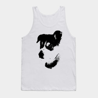 Hund Husky Welpe Kopf schwarz Tank Top